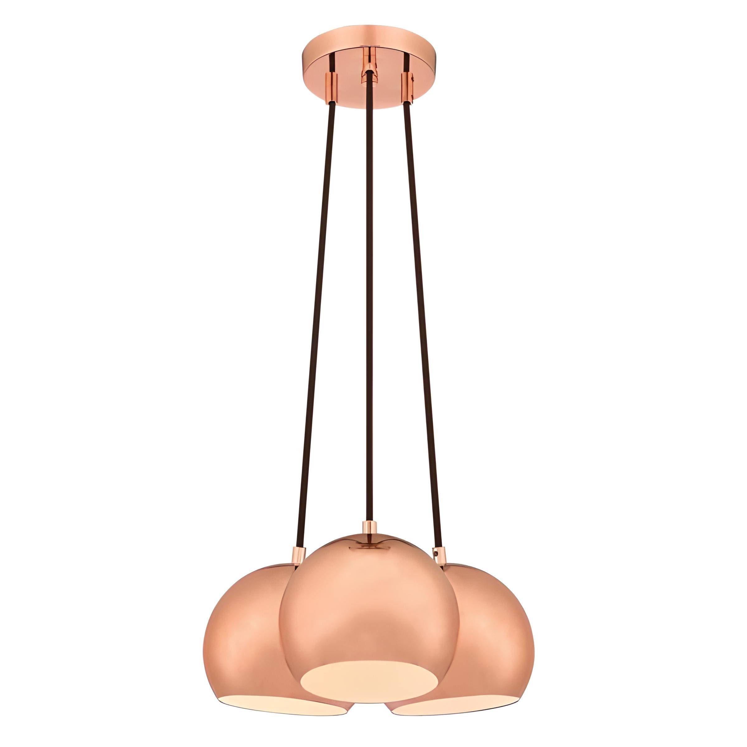 Dreiflammige Pendelleuchte Cluster Kupfer