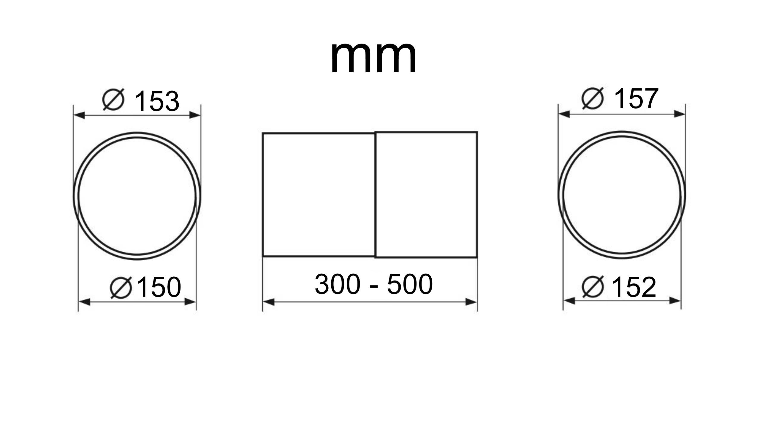 Rundrohr Teleskoprohr Plastivent 150 mm 30-50