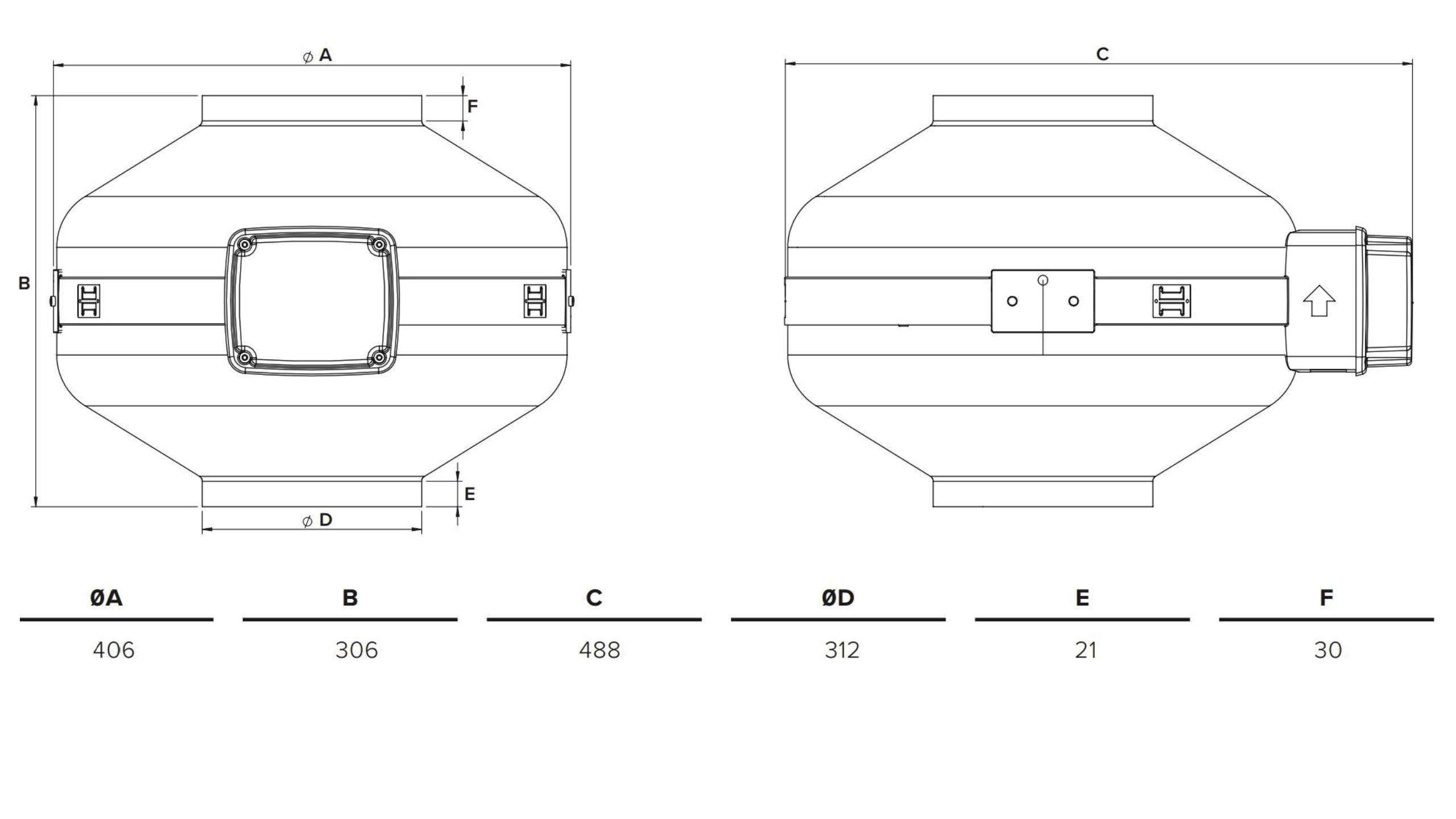 Radialer Rohrventilator CA MD E 315