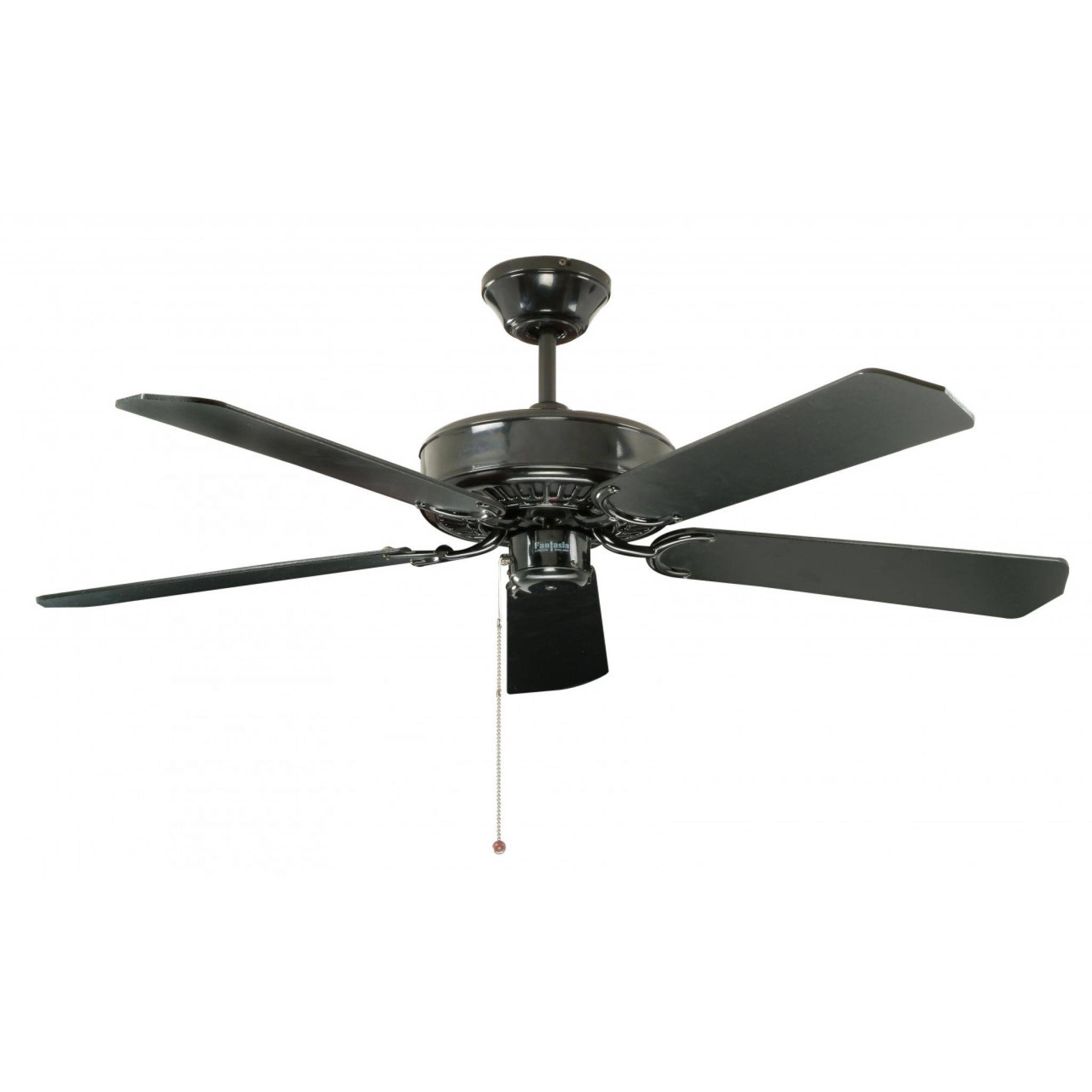 Deckenventilator Classic Schwarz Glänzend mit Zugkette