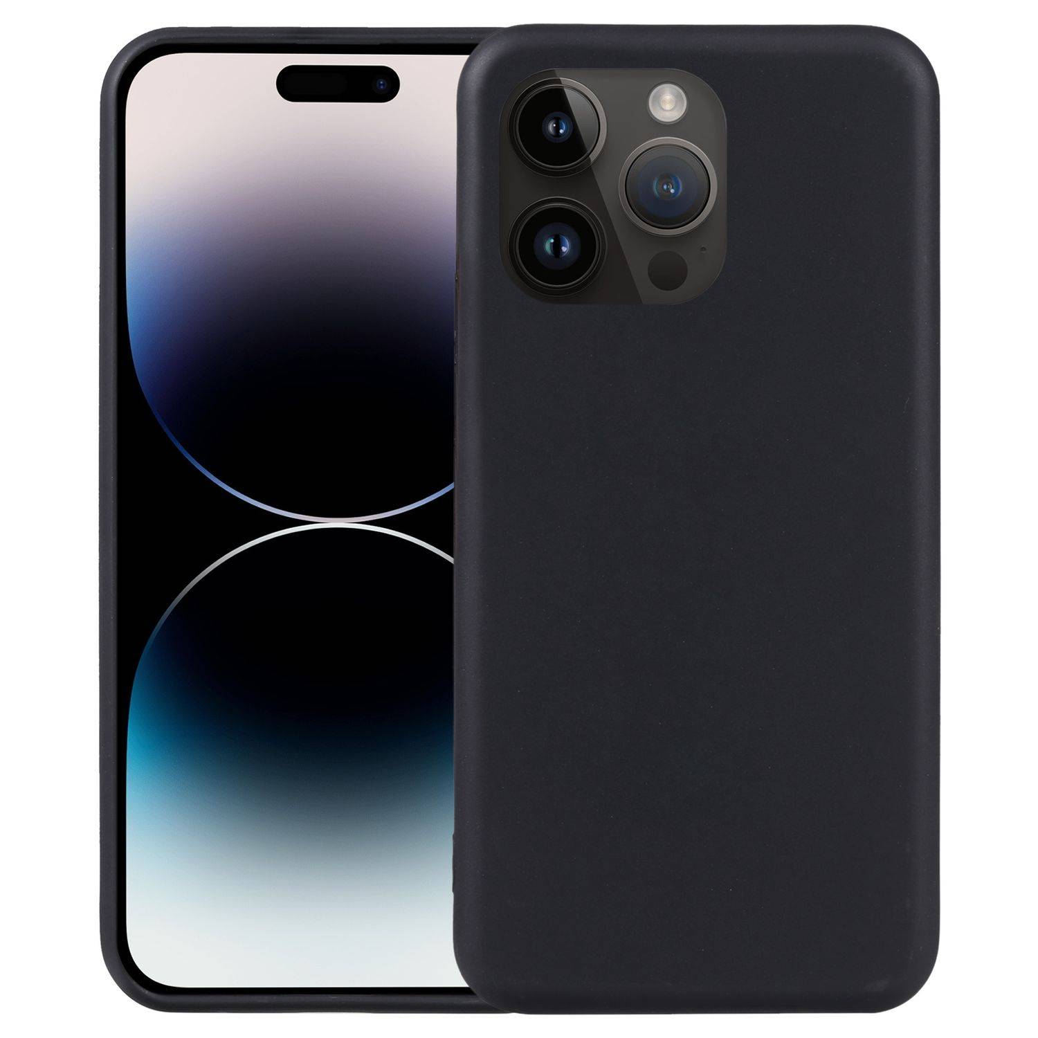 Für Apple iPhone 15 Pro Silikon TPU Schutz Handy Hülle Tasche Schwarz