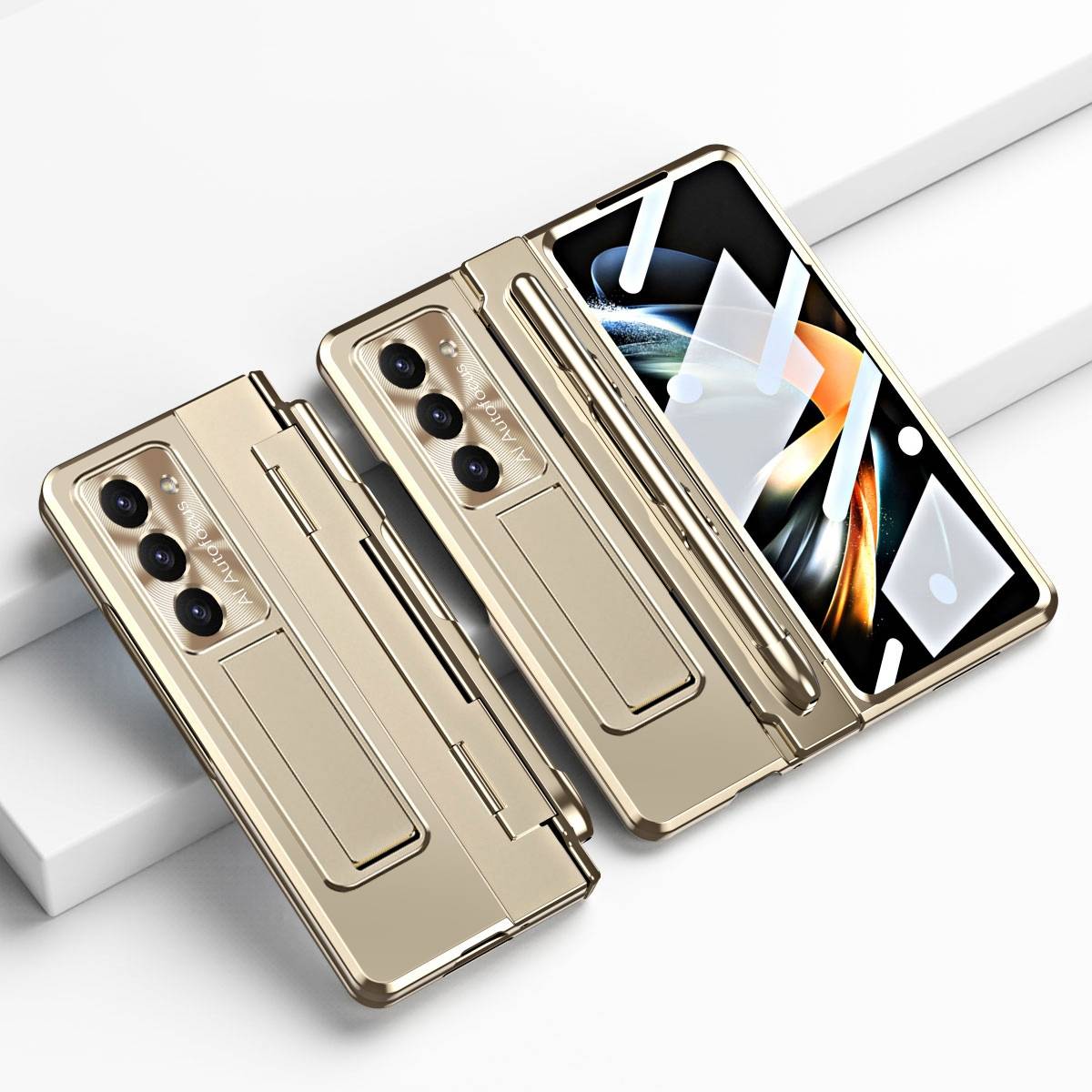 Für Samsung Galaxy Z Fold5 5G Hülle mit Stand- Stifthalterung u. Stift