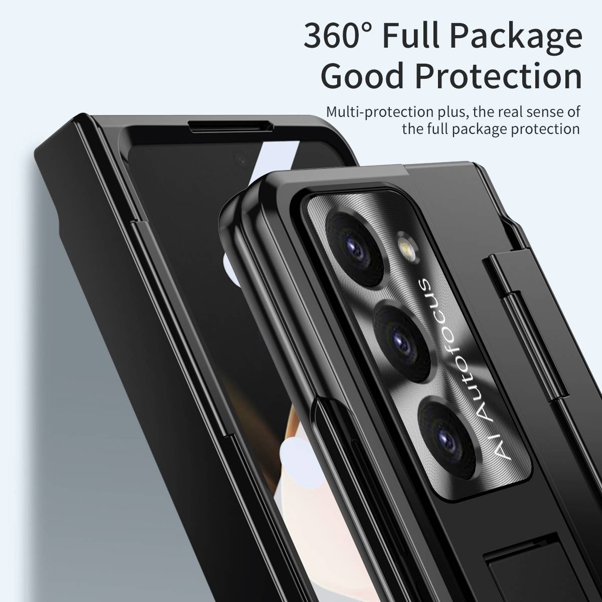 Für Samsung Galaxy Z Fold5 5G Hülle mit Stand- Stifthalterung u. Stift
