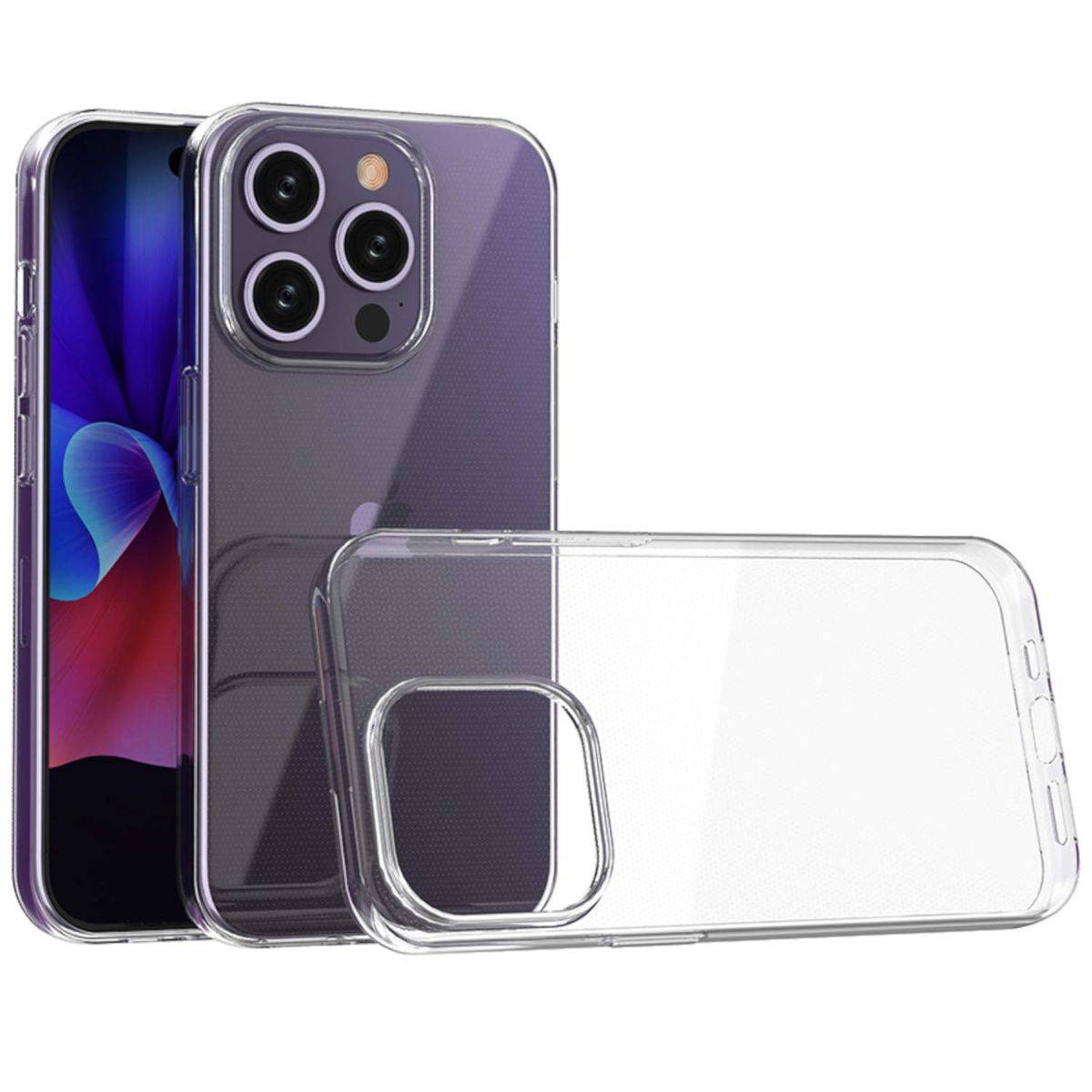 Für Apple iPhone 15 Pro Silikon TPU Transparent Handy Tasche Hülle