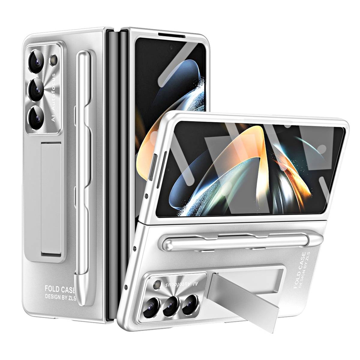 Für Samsung Galaxy Z Fold5 5G Hülle mit Stand- Stifthalterung u. Stift