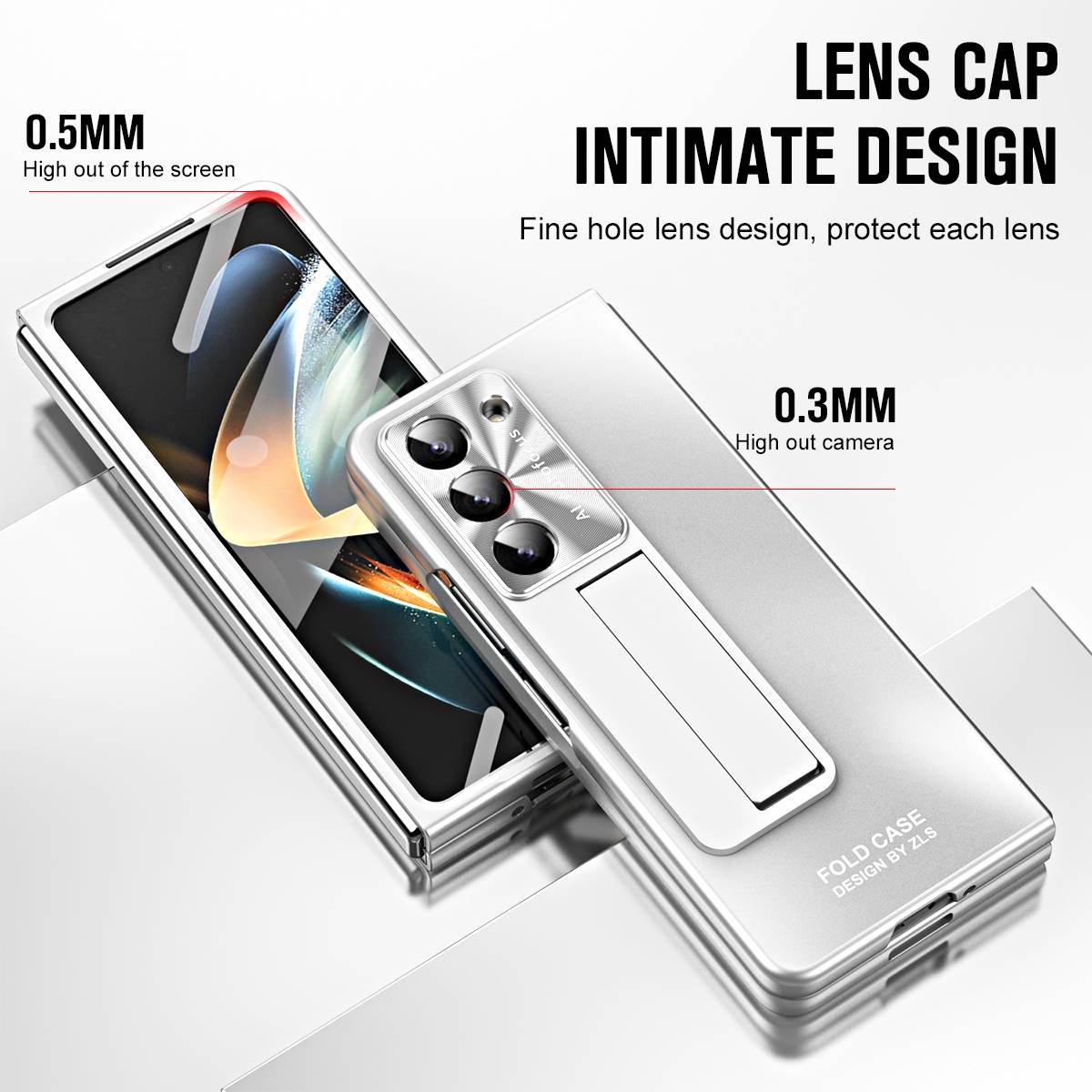 Für Samsung Galaxy Z Fold5 5G Hülle mit Stand- Stifthalterung u. Stift