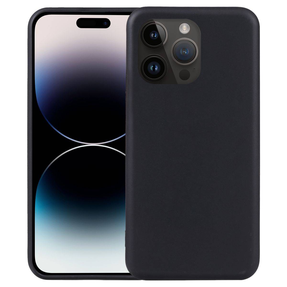 Für Apple iPhone 15 Pro Max Silikon TPU Schutz Handy Hülle Schwarz