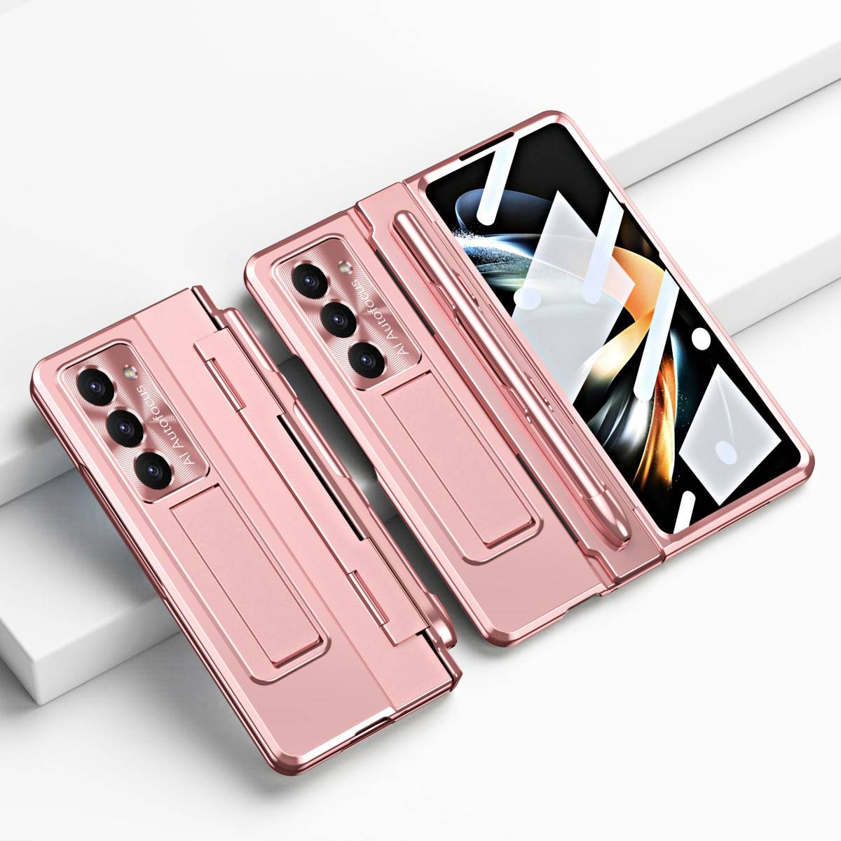 Für Samsung Galaxy Z Fold5 5G Hülle mit Stand- Stifthalterung u. Stift