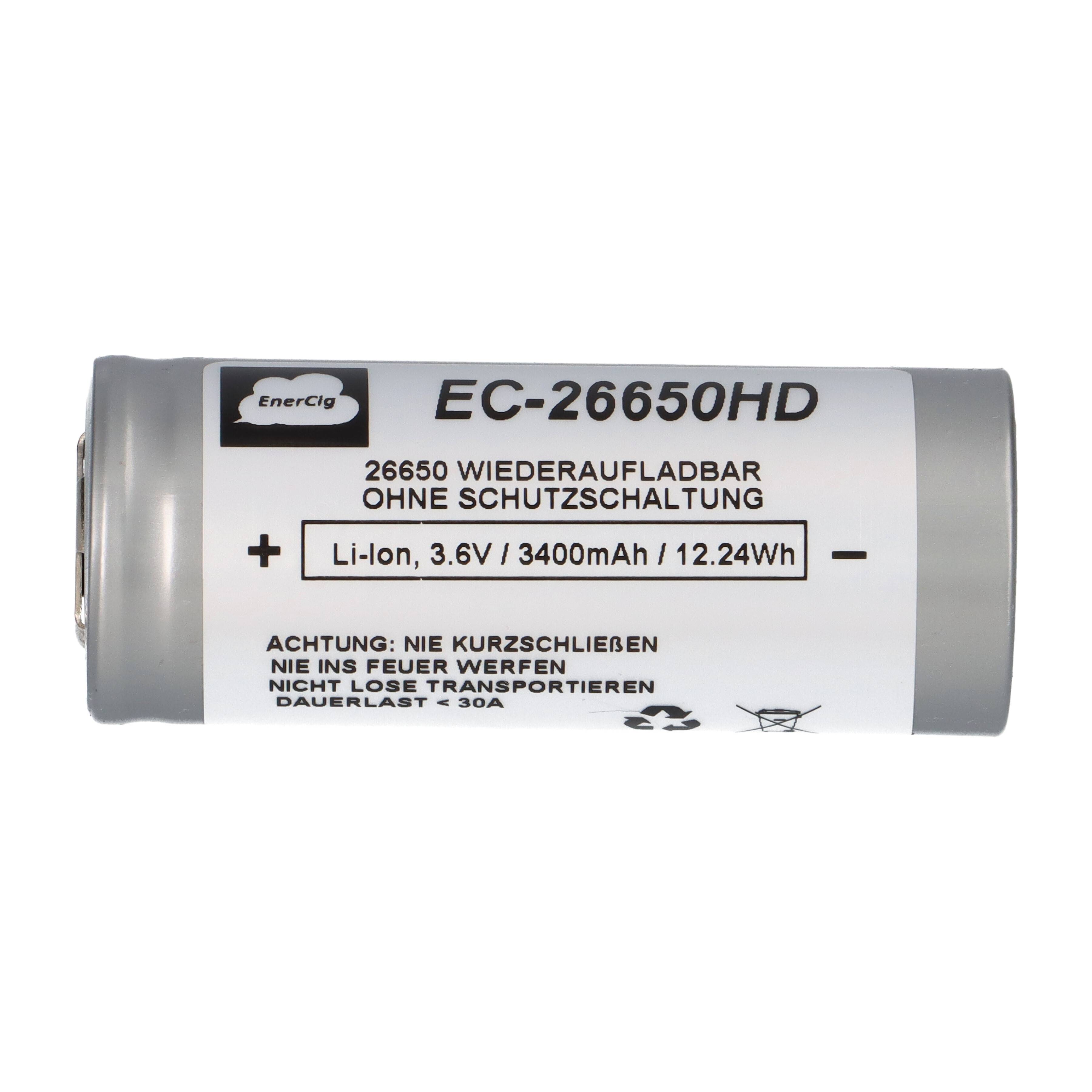Enercig 26650 Li-Ion Akku 3,6V 3400mAh - 30A