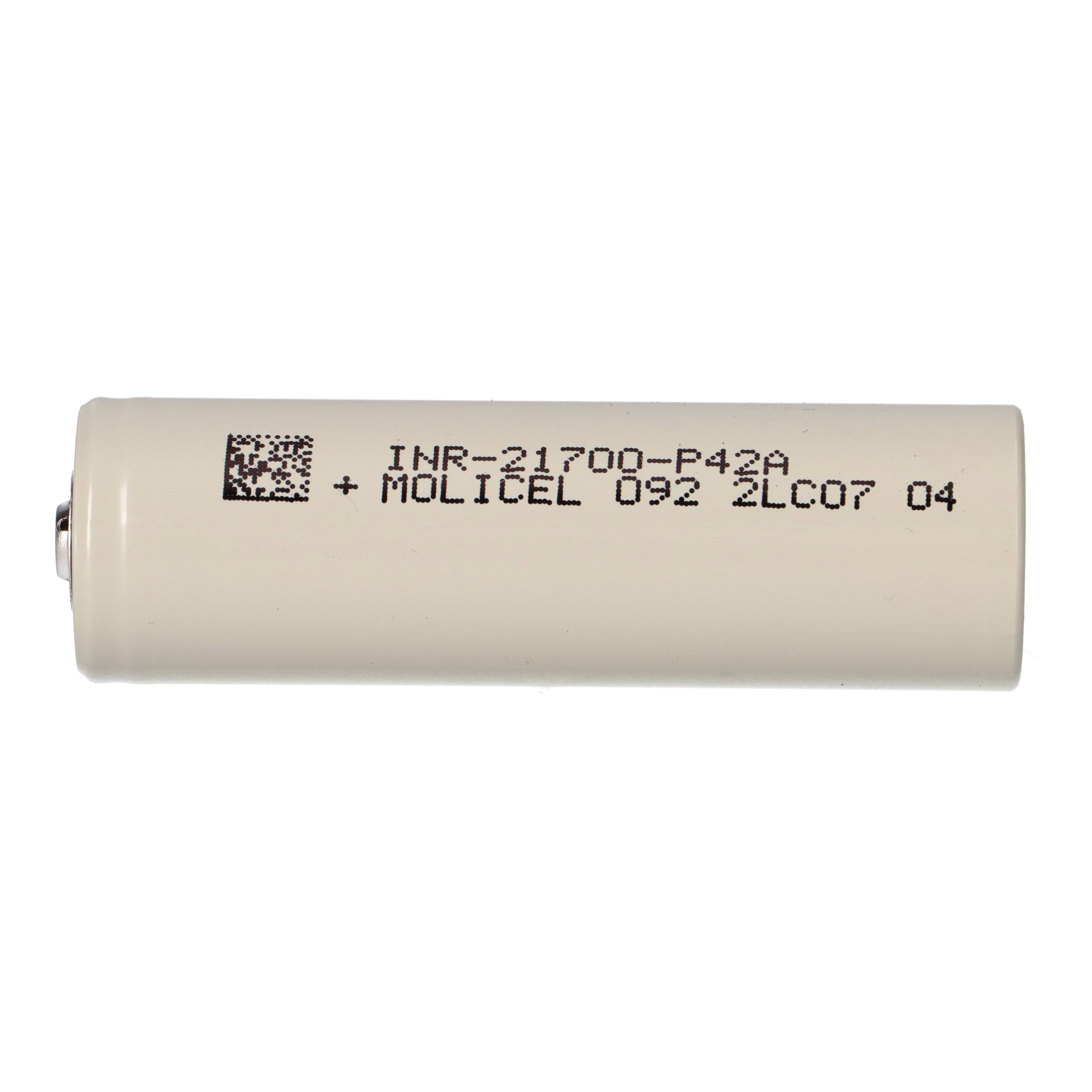 Molicel INR21700-P42A 3,7V 4000mAh 45A Li-Ion 21700 Akku button up