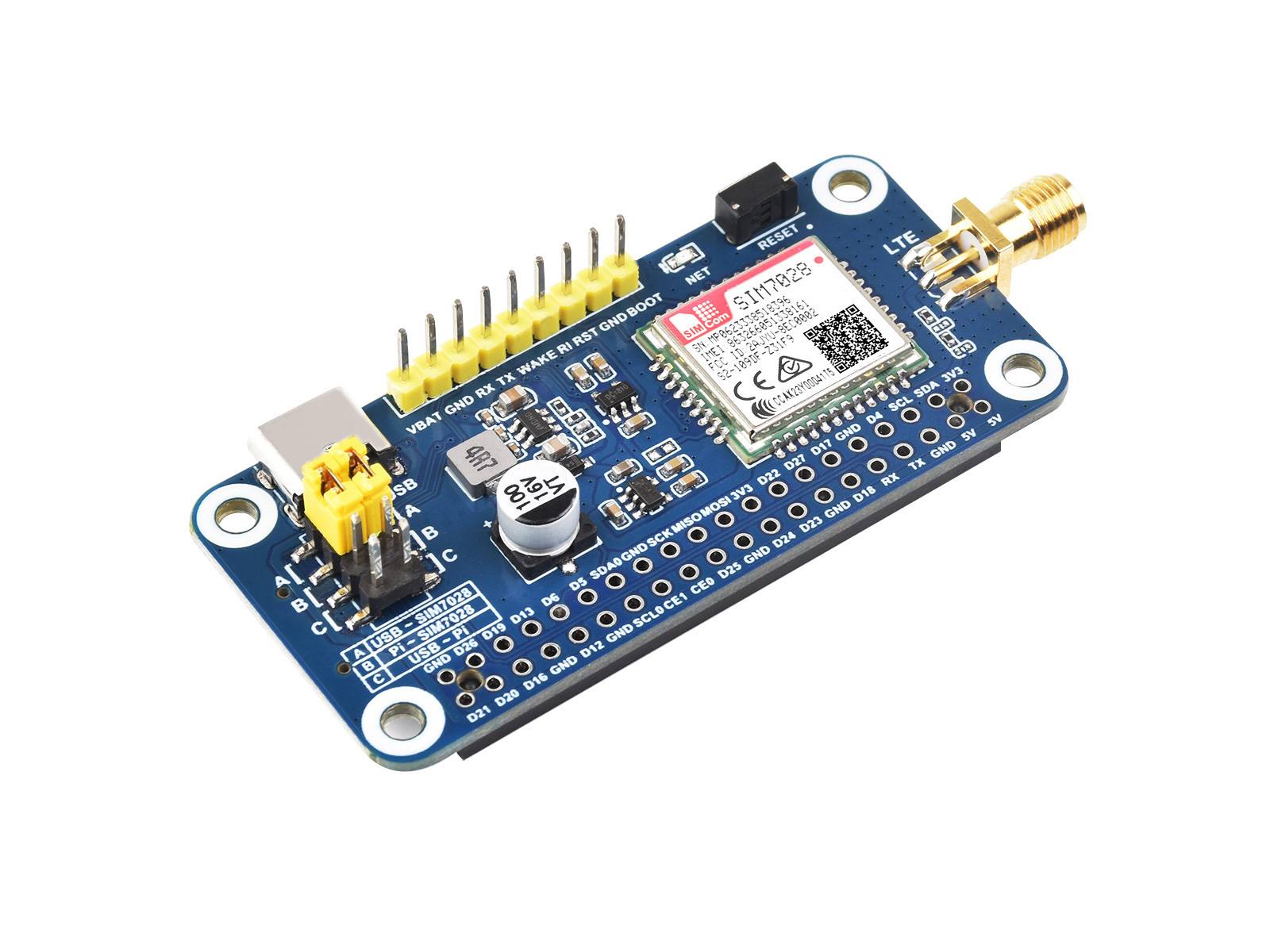 WaveShare SIM7028 NB-IoT HAT for Raspberry Pi Global Band NB-IoT Communication