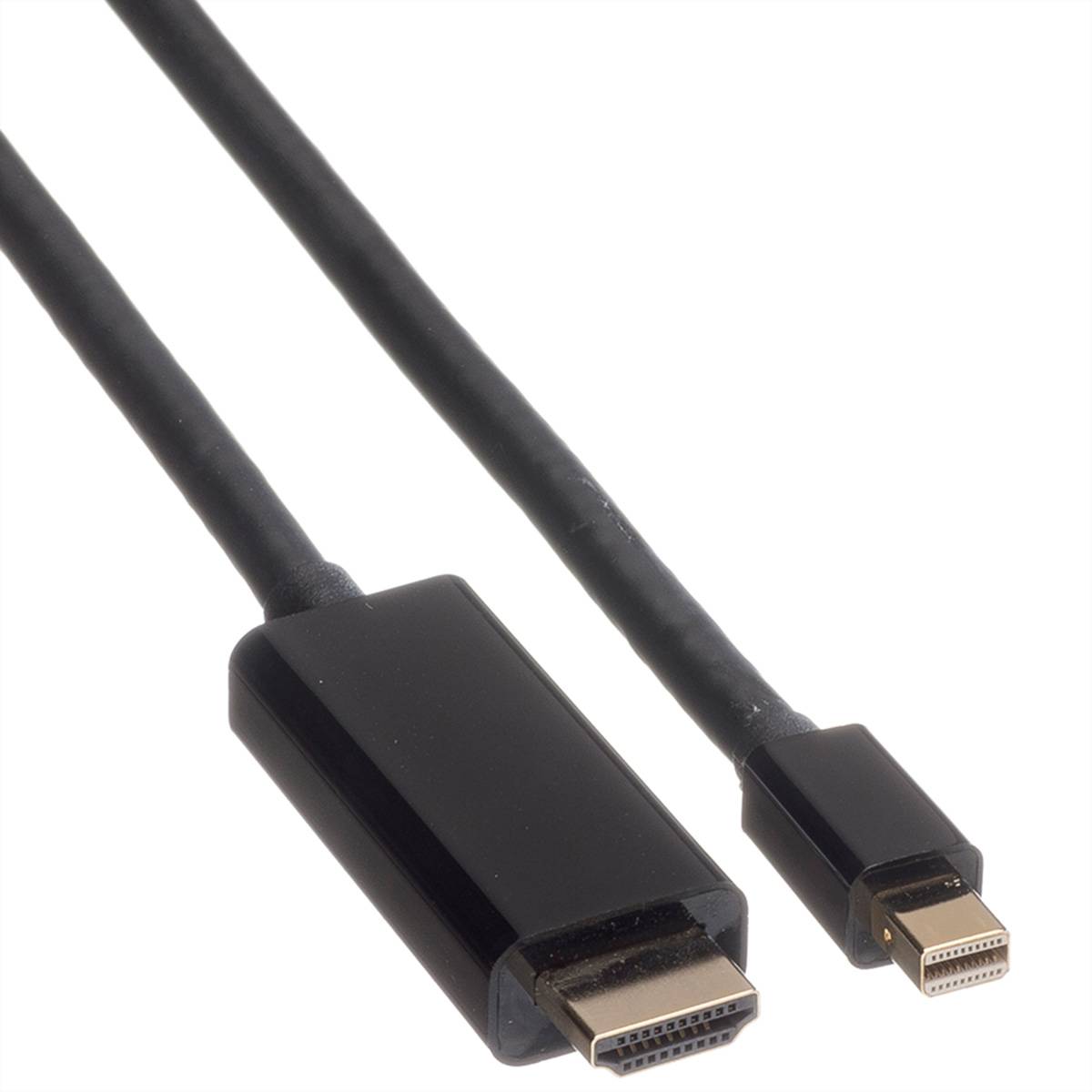 Roline Mini-DisplayPort / HDMI Adapterkabel Mini DisplayPort Stecker, HDMI-A Stecker 1.00 m Schwarz 11.04.5795 Geschirmt DisplayPort-Kabel