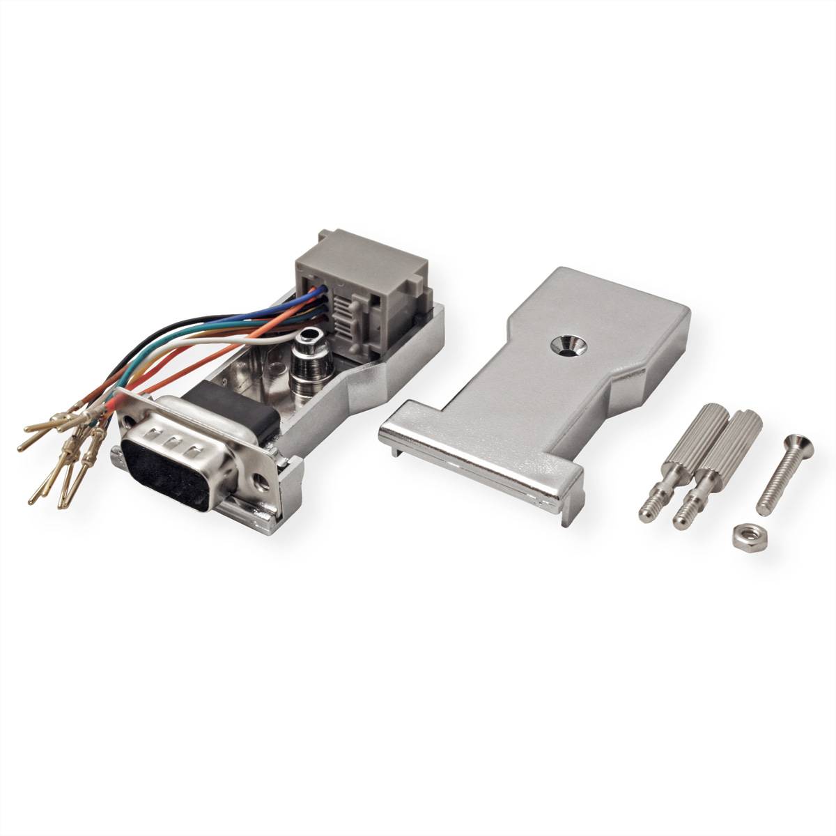 ROLINE DB9 Stecker-RJ45 Buchse 8P/8C 8Ltg., silberfarben