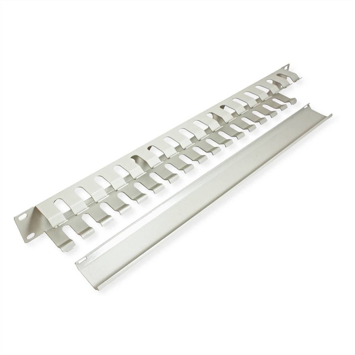 VALUE 19"-Frontplatte 1 HE mit Rangierkanal 40 x 40 mm, grau