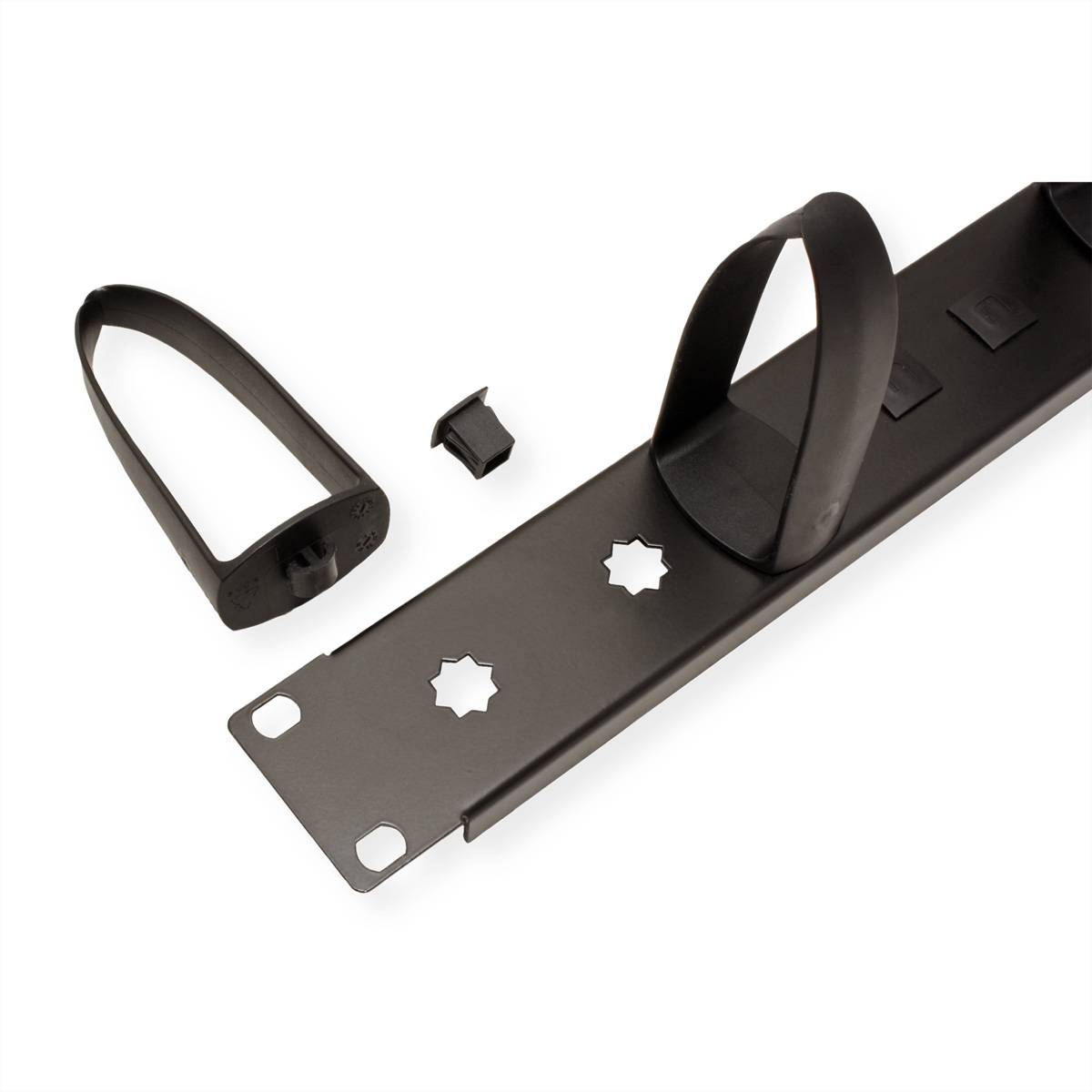 VALUE 19"-Frontplatte 1HE mit 5 Kabelösen, schwarz