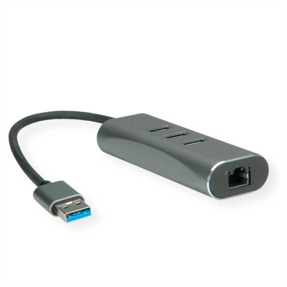 VALUE USB 3.2 Gen 1 zu Gigabit Ethernet Konverter + 3-Port USB Hub