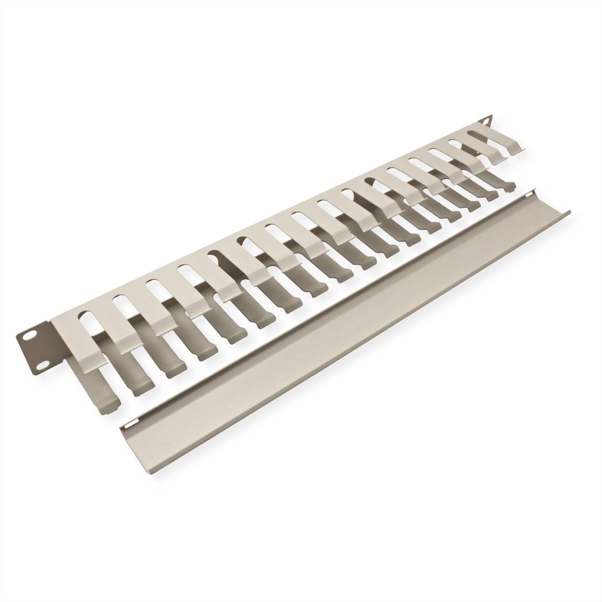 VALUE 19"-Frontplatte 1 HE mit Rangierkanal 40 x 60 mm, grau