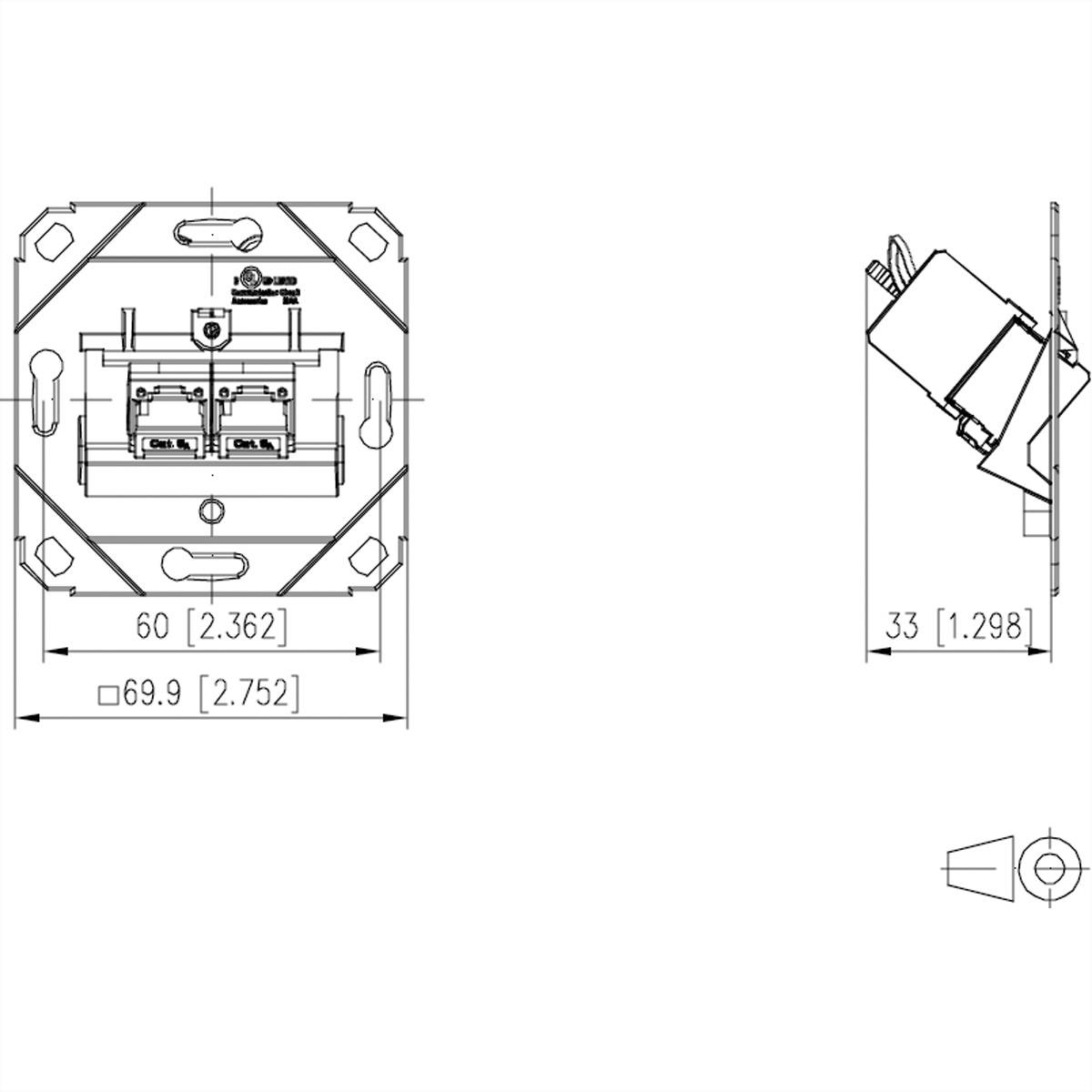 Metz Connect Netzwerkdose Unterputz Einsatz CAT 6a 2 Port