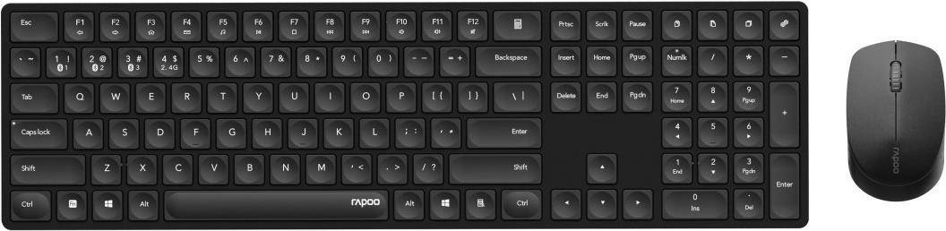Rapoo 00221172 kabelloses Tastatur-Set schwarz