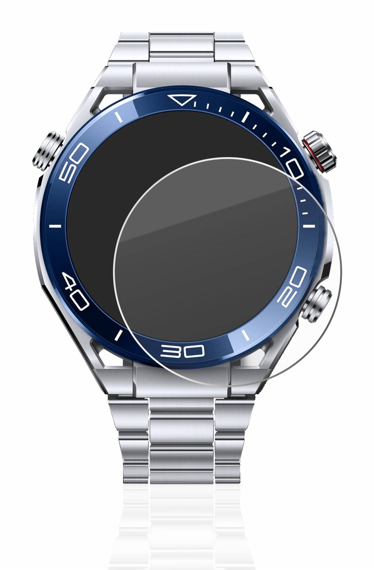 Savvies Schutzglas für Huawei Watch Ultimate (48,5 mm) Echtglas 9H-Härte klar