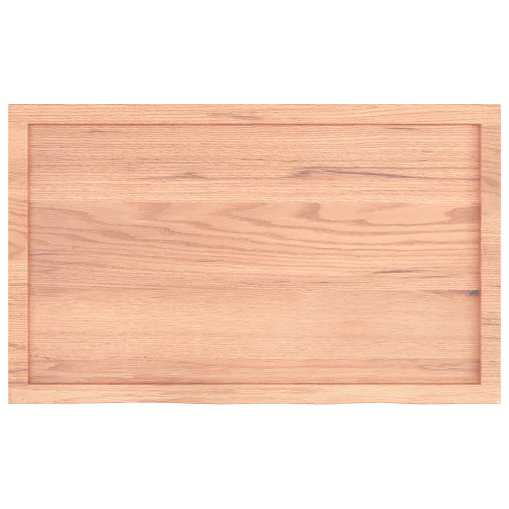 vidaXL Tischplatte Hellbraun 100x60x(2-6)cm Massivholz Eiche Behandelt