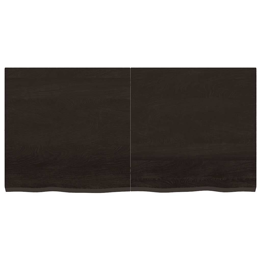 vidaXL Tischplatte Dunkelbraun 120x60x(2-4)cm Massivholz Eiche