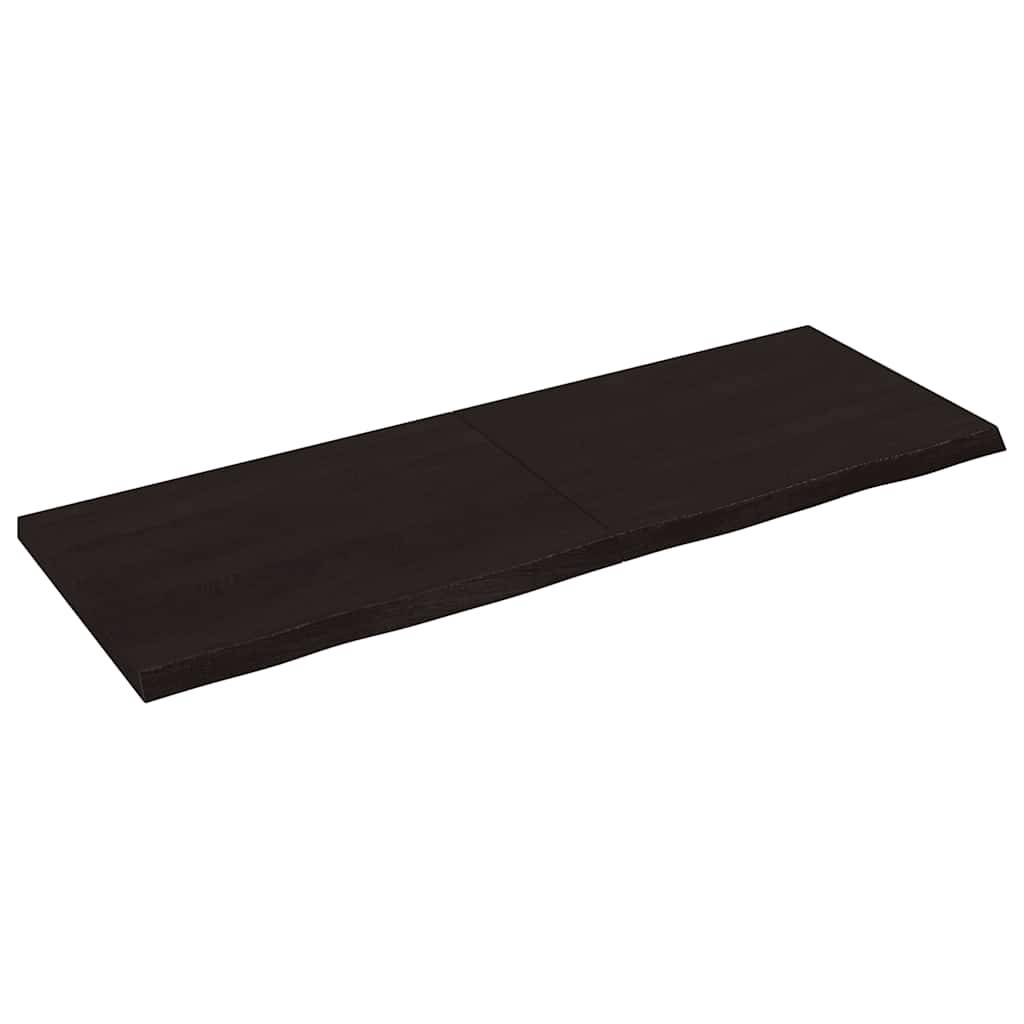 vidaXL Tischplatte Dunkelbraun 140x50x(2-4)cm Massivholz Eiche