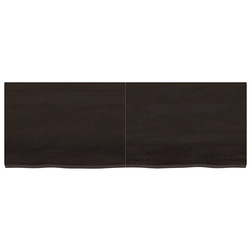 vidaXL Tischplatte Dunkelbraun 140x50x(2-4)cm Massivholz Eiche