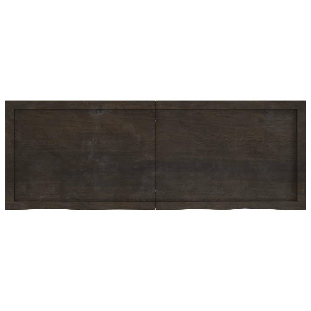 vidaXL Tischplatte Dunkelbraun 140x50x(2-4)cm Massivholz Eiche