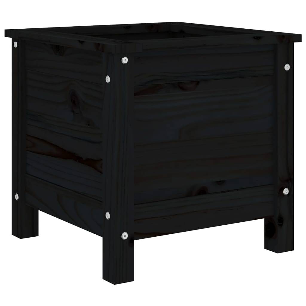 vidaXL Pflanzkübel Schwarz 40x40x39 cm Massivholz Kiefer