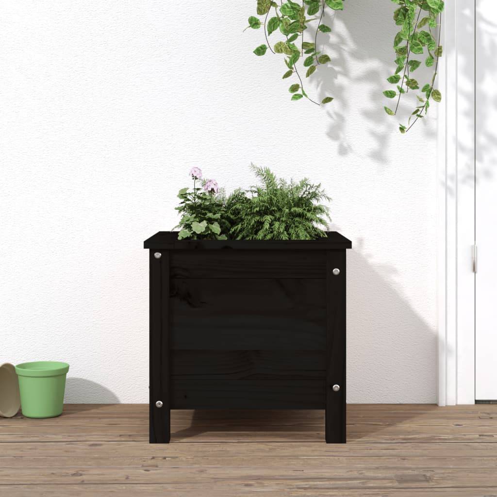 vidaXL Pflanzkübel Schwarz 40x40x39 cm Massivholz Kiefer