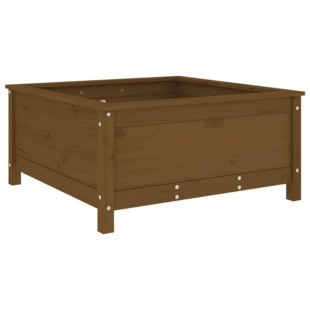 vidaXL Pflanzkübel Honigbraun 82,5x82,5x39 cm Massivholz Kiefer