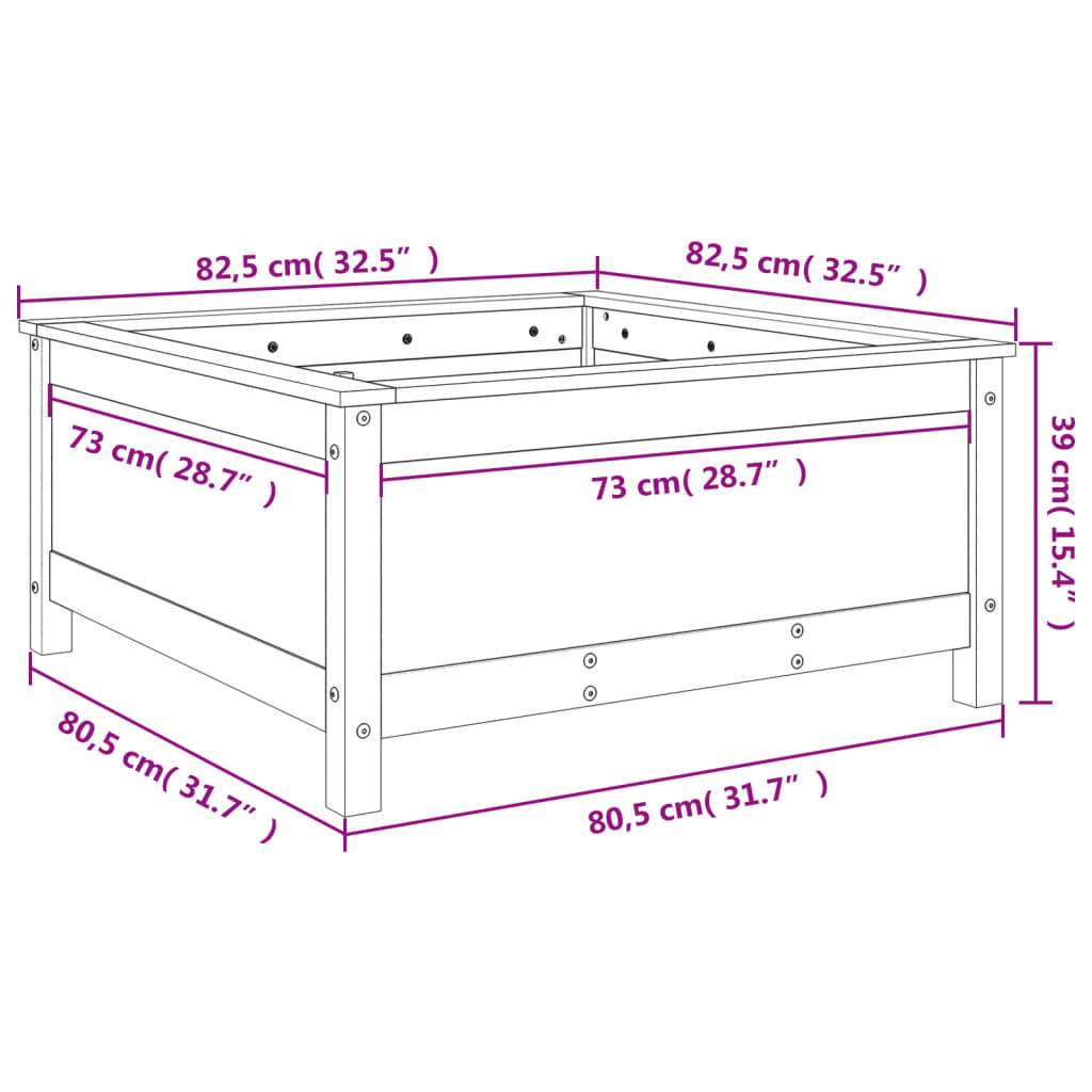 vidaXL Pflanzkübel Honigbraun 82,5x82,5x39 cm Massivholz Kiefer