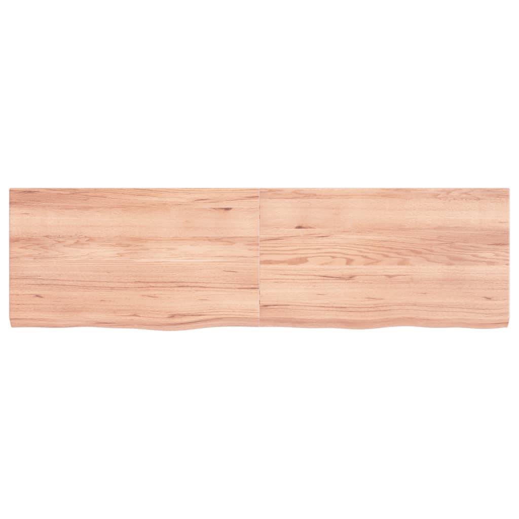 vidaXL Tischplatte Hellbraun 140x40x(2-4)cm Massivholz Eiche Behandelt