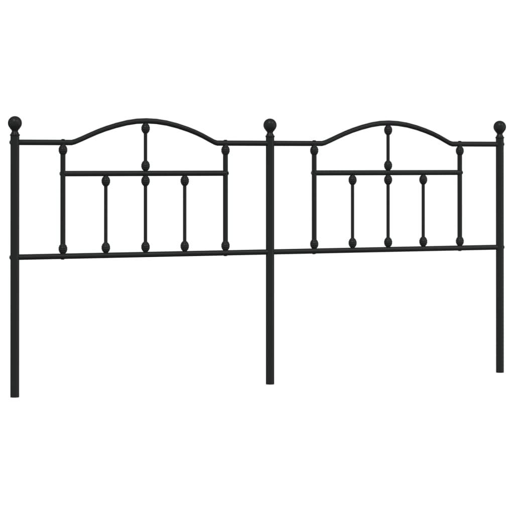 vidaXL Kopfteil Metall Schwarz 200 cm