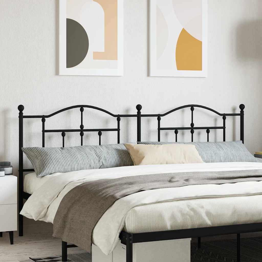 vidaXL Kopfteil Metall Schwarz 200 cm
