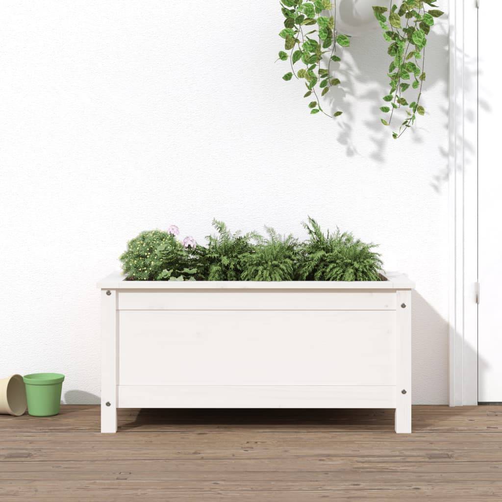 vidaXL Pflanzkübel Weiß 82,5x40x39 cm Massivholz Kiefer