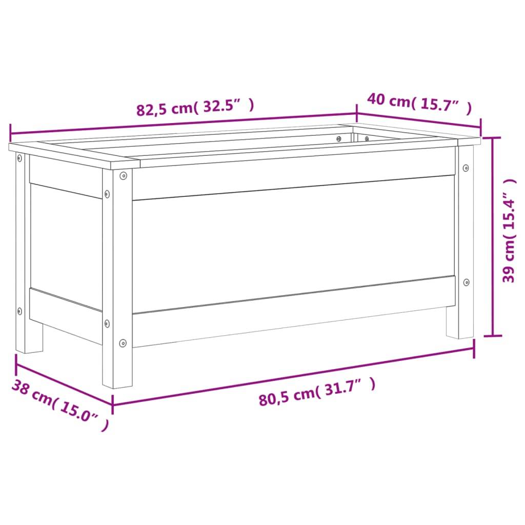 vidaXL Pflanzkübel Weiß 82,5x40x39 cm Massivholz Kiefer