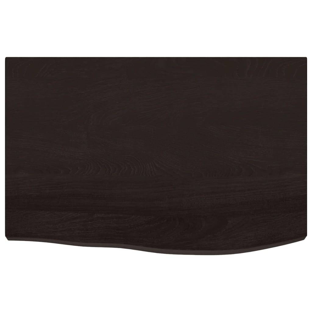 vidaXL Tischplatte Dunkelbraun 60x40x(2-4)cm Massivholz Eiche