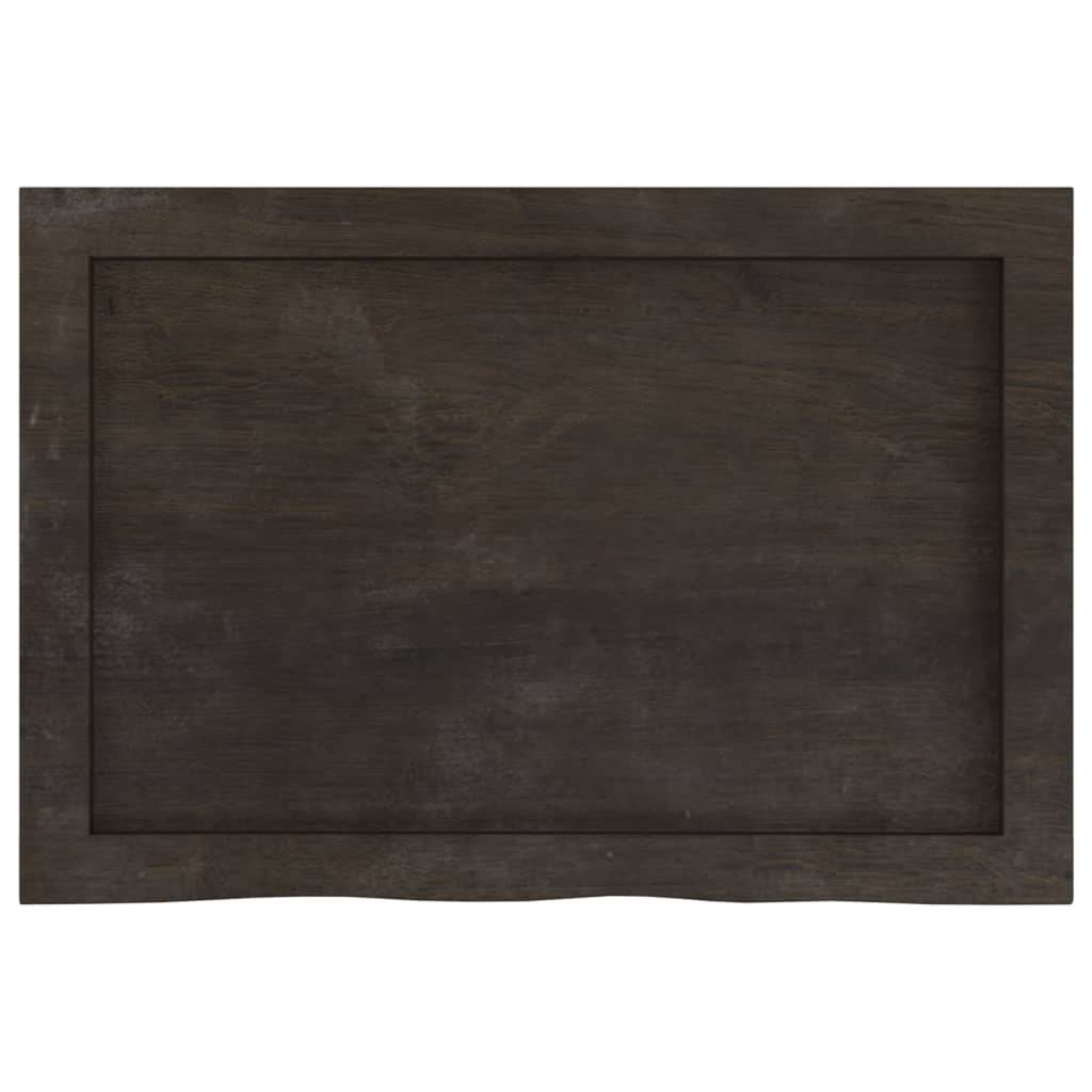 vidaXL Tischplatte Dunkelbraun 60x40x(2-4)cm Massivholz Eiche