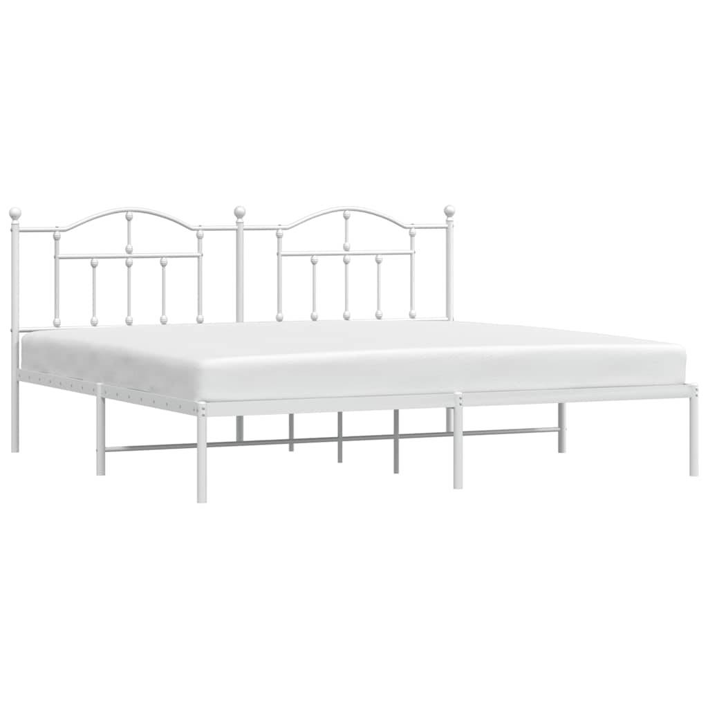 vidaXL Bettgestell mit Kopfteil Metall Weiß 200x200 cm