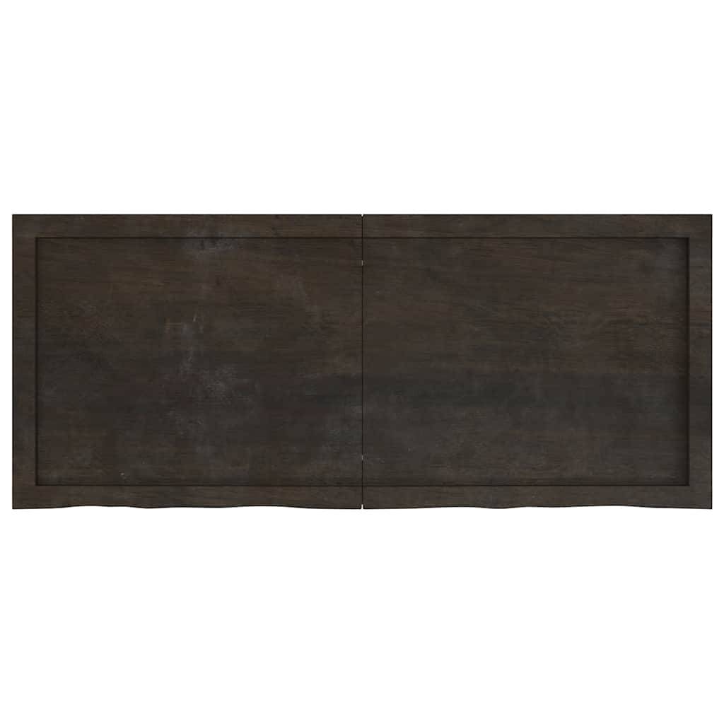 vidaXL Tischplatte Dunkelbraun 120x50x(2-4)cm Massivholz Eiche