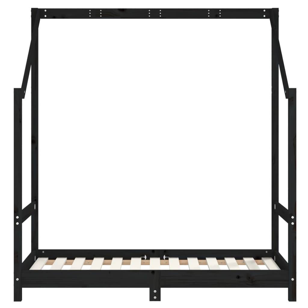vidaXL Kinderbett Schwarz 70x140 cm Massivholz Kiefer
