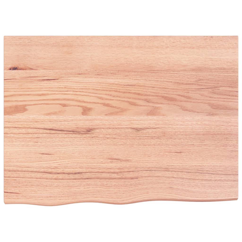 vidaXL Tischplatte Hellbraun 80x60x(2-4) cm Massivholz Eiche Behandelt