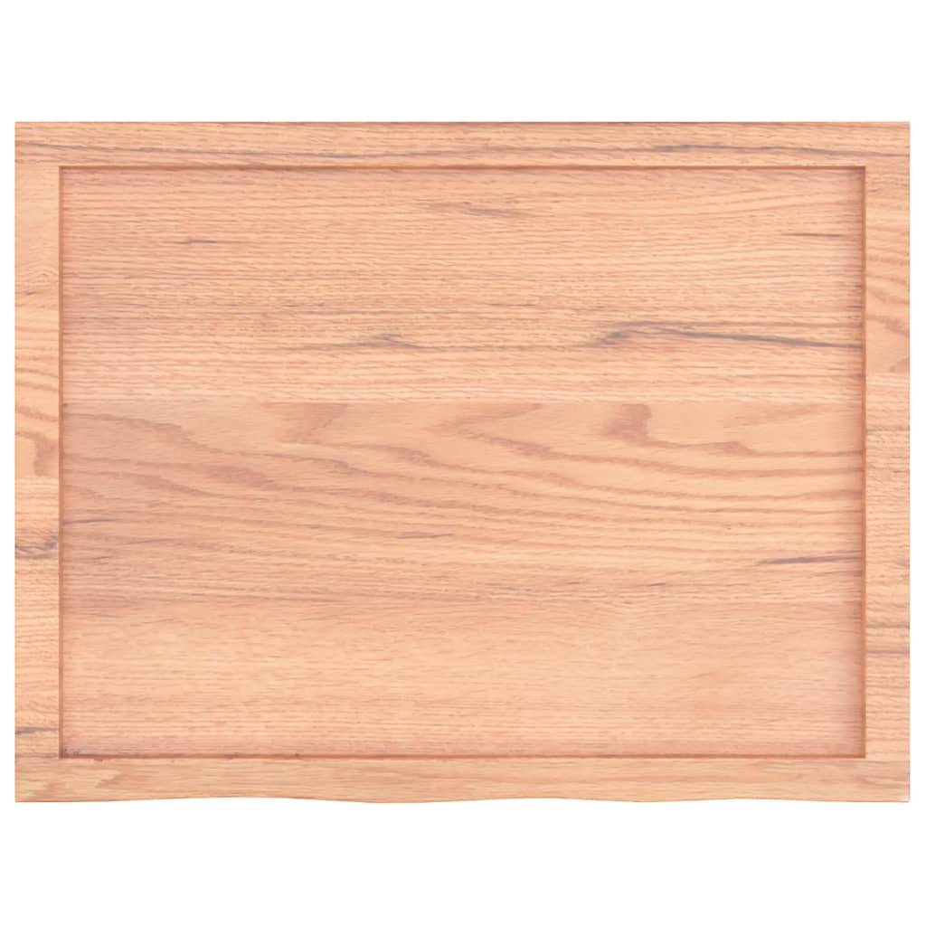 vidaXL Tischplatte Hellbraun 80x60x(2-4) cm Massivholz Eiche Behandelt