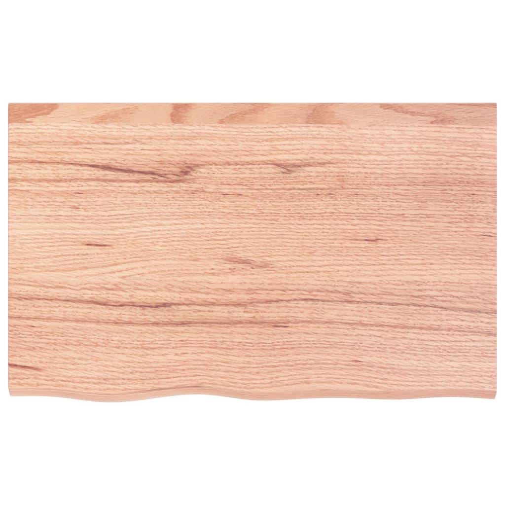 vidaXL Tischplatte Hellbraun 80x50x(2-4) cm Massivholz Eiche Behandelt