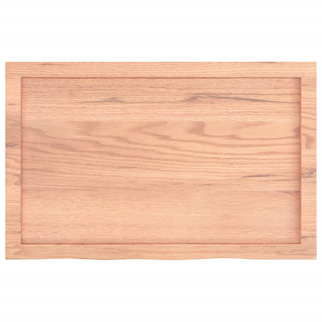 vidaXL Tischplatte Hellbraun 80x50x(2-4) cm Massivholz Eiche Behandelt