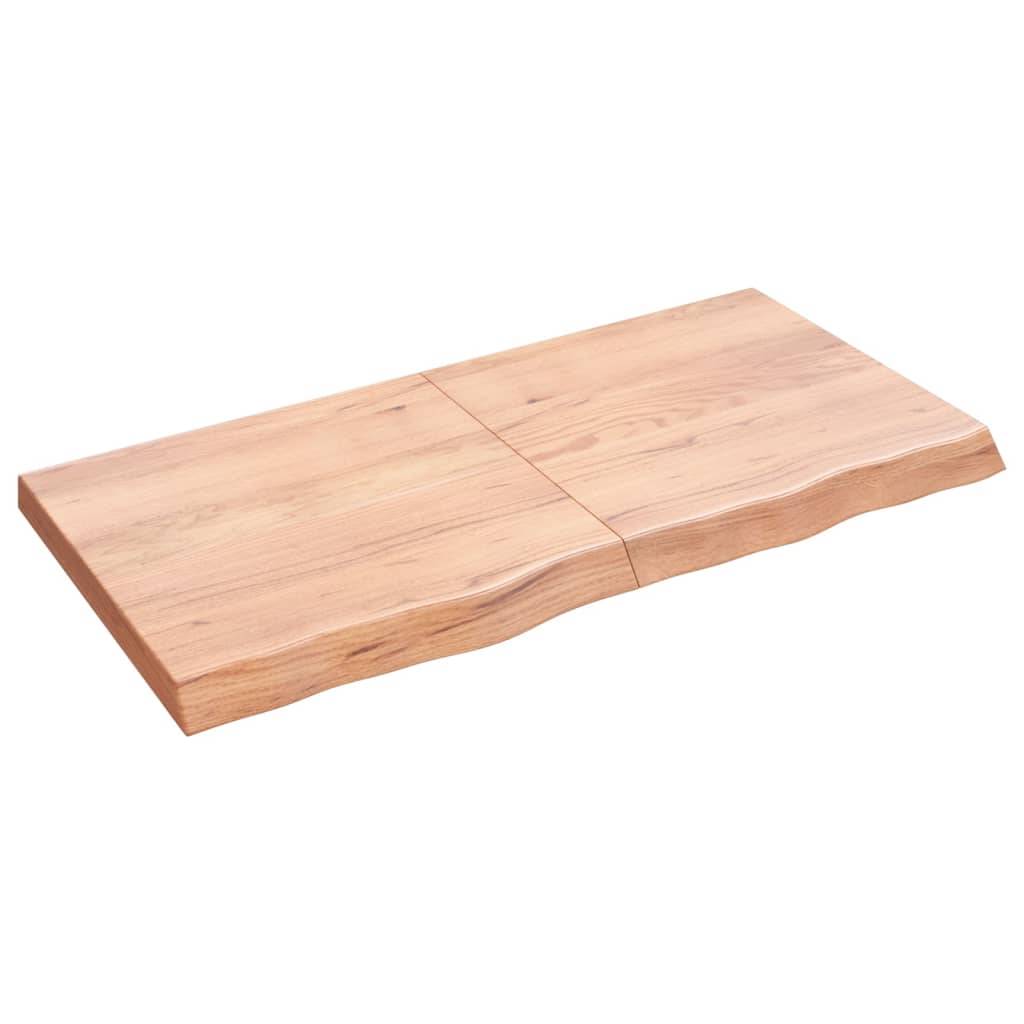 vidaXL Tischplatte Hellbraun 120x60x(2-6)cm Massivholz Eiche Behandelt