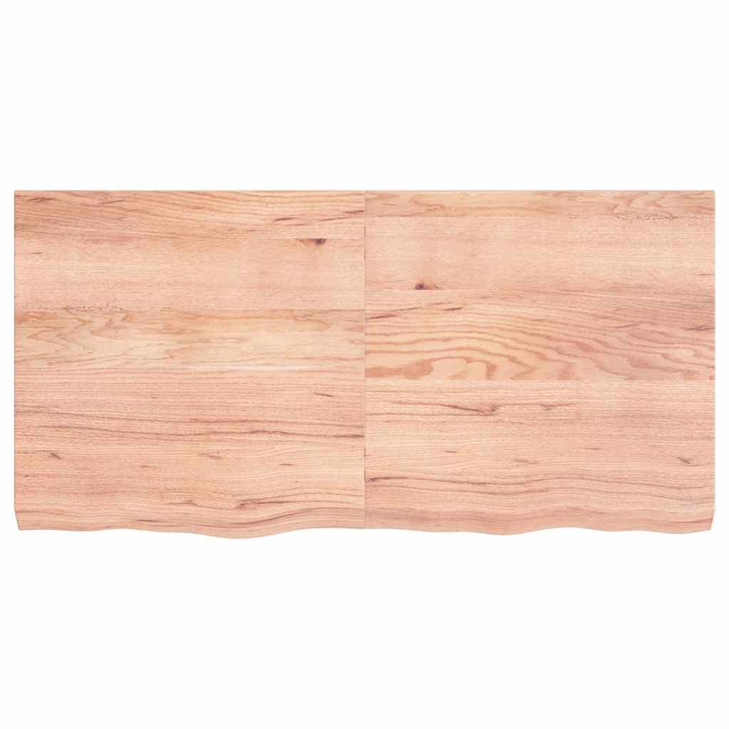 vidaXL Tischplatte Hellbraun 120x60x(2-6)cm Massivholz Eiche Behandelt