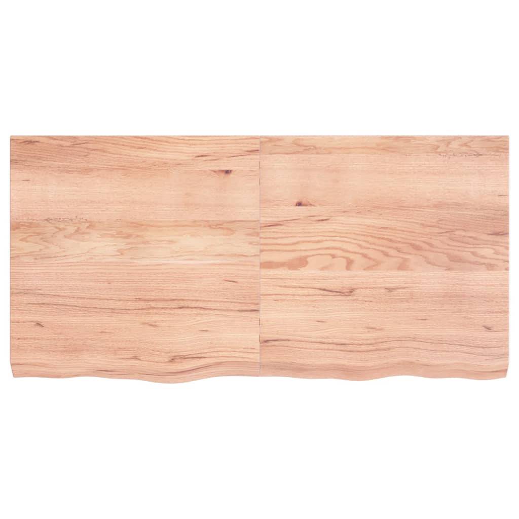 vidaXL Tischplatte Hellbraun 120x60x(2-6)cm Massivholz Eiche Behandelt